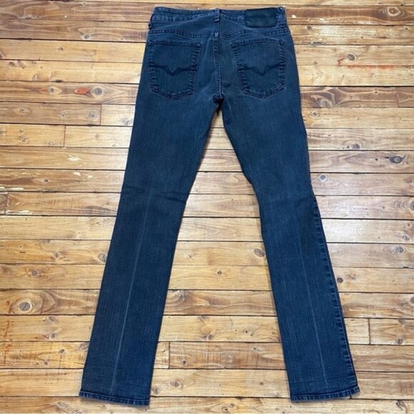 GUESS mens black skinny jeans ripped knees faded size 31 stretchy Denim - Picture 3 of 11